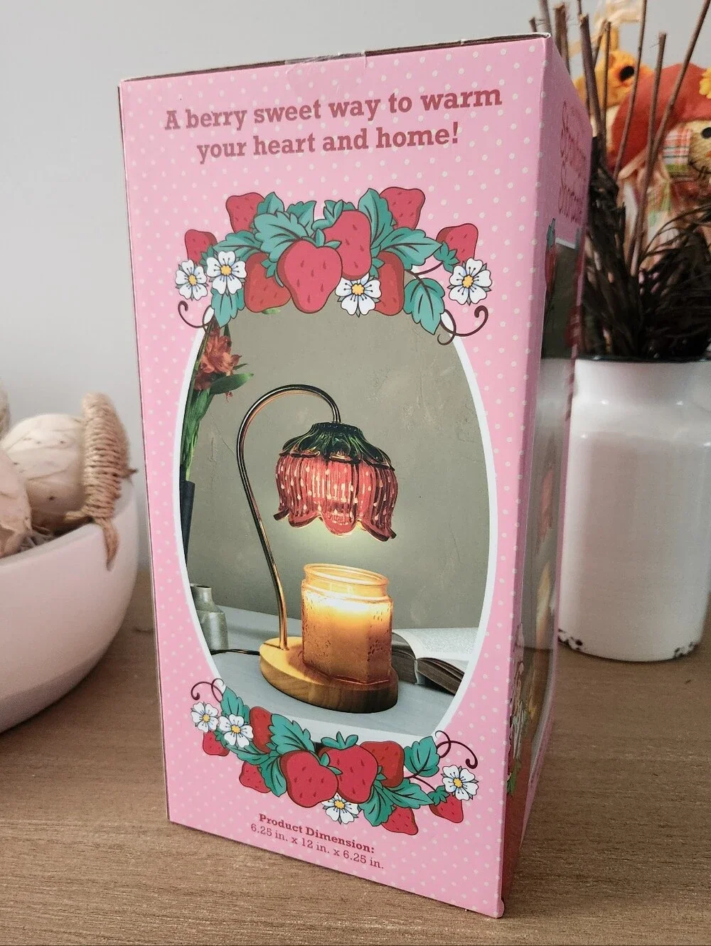 Strawberry Shortcake Candle Warmer Lamp Timer Glass Shade NWT 60W New In Box